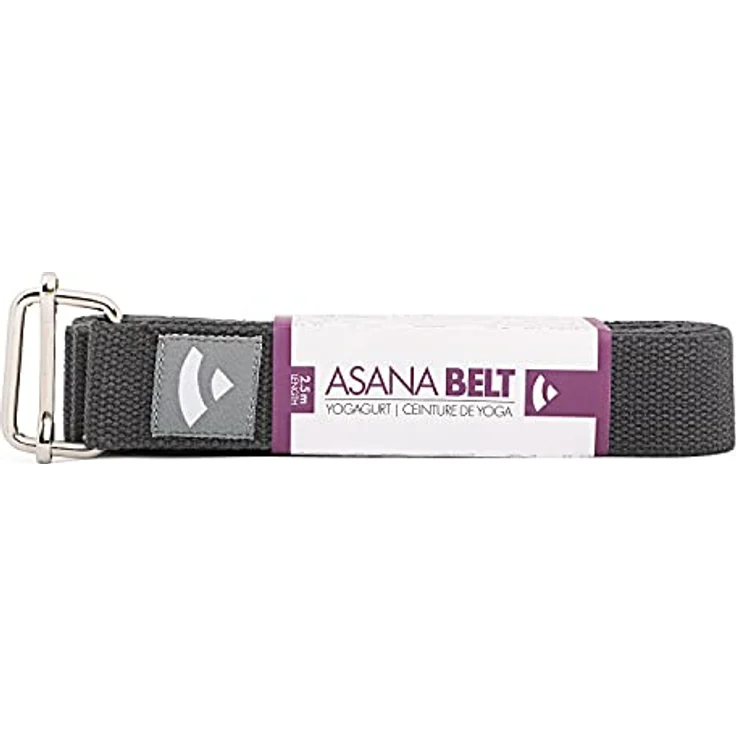 Bodhi Yogagurt | ASANA Belt aus 100% Baumwolle | Praktisches Yoga-Zubehör zur Dehnung | Yoga-Gurt mit Schiebeschnalle aus Metall | Anfänger & Fortgeschrittene | 250 x 3,8 cm (anthrazit) – Bild 2
