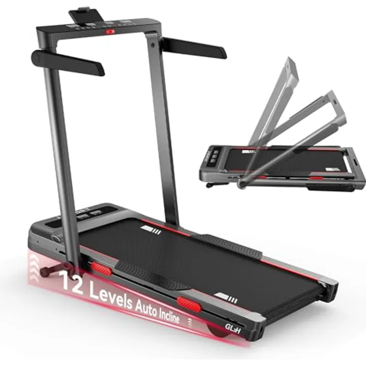 JASPORT GL3H Laufband 2-in-1 mit 12° Steigung, 14 km/h, 3.0HP Motor, 18 Programme, faltbar, Bluetooth & Dual LED für Heim und Büro