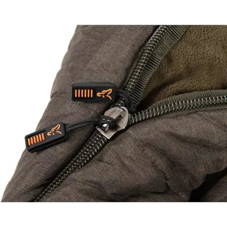 Fox Voyager XL Sleeping Bag, 4-Jahreszeiten Angelschlafsack mit elastischen Kopf- und Fußüberzügen, Schwarz – Bild 5
