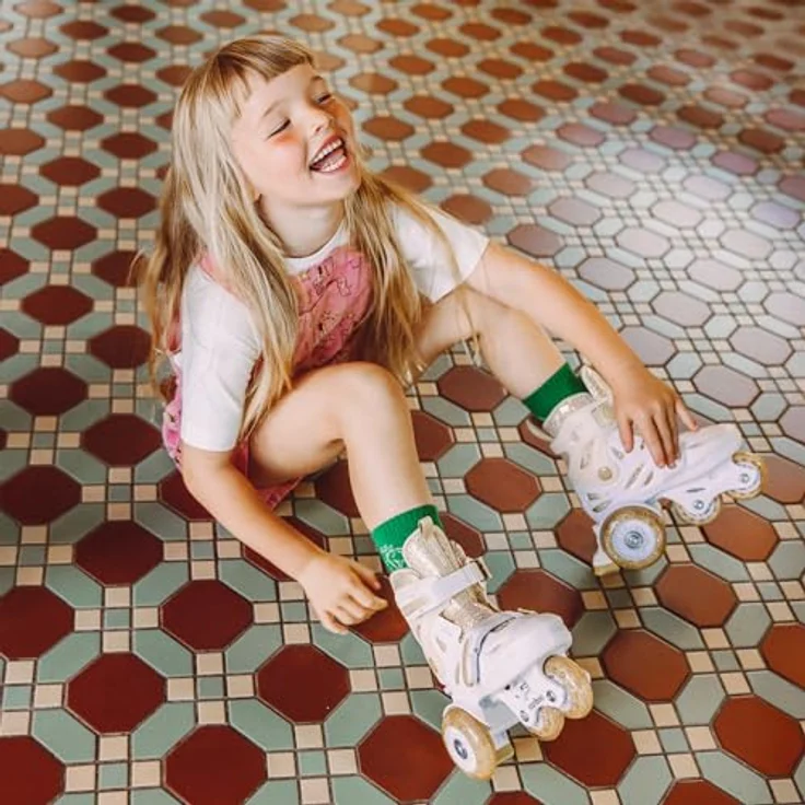 CARIBOO Einstellbare Kinder-Inlineskates Ballerina mit LED-Rädern, Hardshell-Konstruktion, Größenverstellbar 26-35 – Bild 7