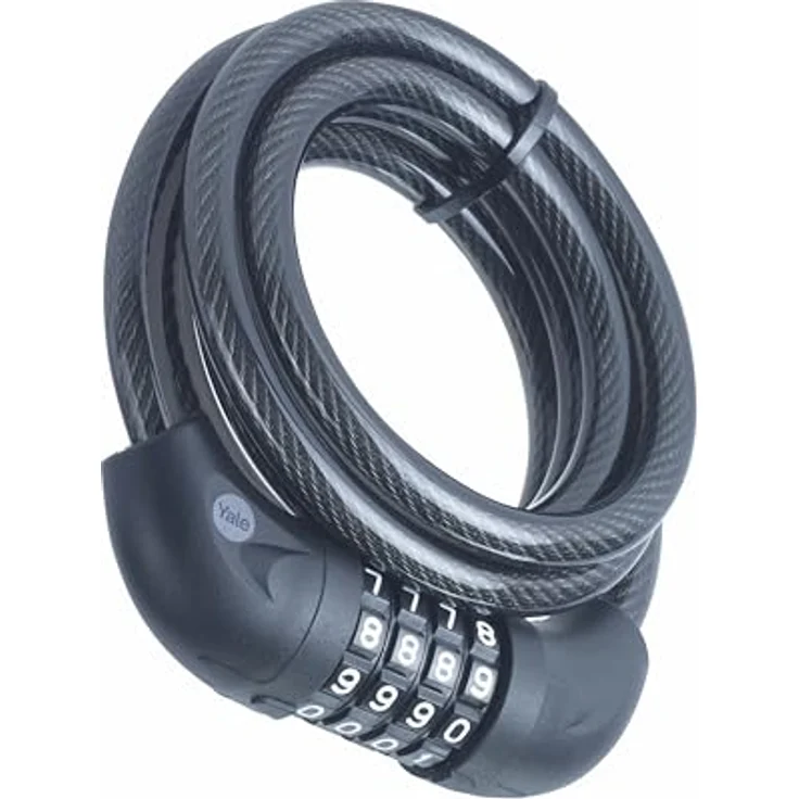 Yale Essential Security Combination Cable Lock, Kabelschloss mit 5-stelligem Zahlencode, schwarz, korrosionsbeständig und langlebig – Bild 1