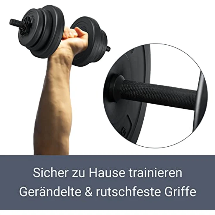 ArtSport 2er Hantelset 20kg - Kurzhantel Set mit 2 Kurzhanteln, 12 Gewichte/Hantelscheiben und Sternverschlüsse - Krafttraining Kurzhantelset Hantel – Bild 5