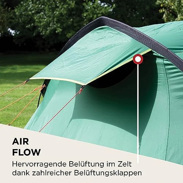 Coleman Chimney Rock 3 Plus Zelt, großes abgedunkeltes Tunnelzelt für 3 Personen, wasserdicht WS 4.500 mm, blau – Bild 4
