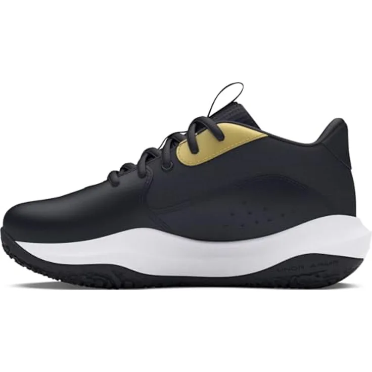 Under Armour Ua Ps Lockdown 7, Laufschuhe für Kinder mit optimalem Halt, atmungsaktivem Obermaterial und strapazierfähiger Gummisohle, schwarz, Größe: 2b