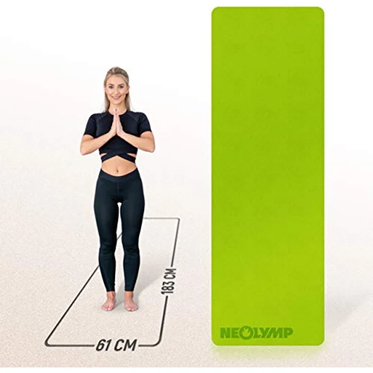 NEOLYMP Yogamatte, rutschfest und umweltfreundlich, 183 x 61 cm, 6 mm dick, mit Tragegurt und E-Book für Yogaübungen – Bild 2
