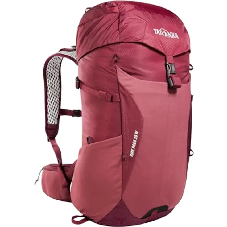 Tatonka Hike Pack 25 L Women, leichter Wanderrucksack mit Rückenbelüftung, Regenschutz und elastischen Fronttaschen, schwarz