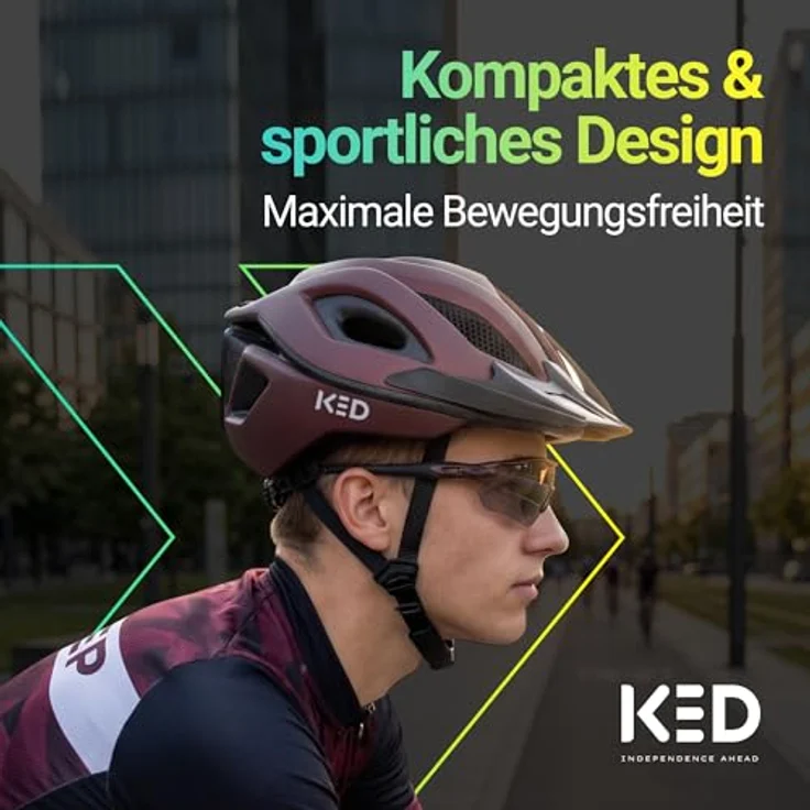 KED Spiri II Trend, Allround Fahrradhelm mit LED Licht, Insektenschutznetz und K-FIT System, maroon red, Größe 52-58 (M) – Bild 2
