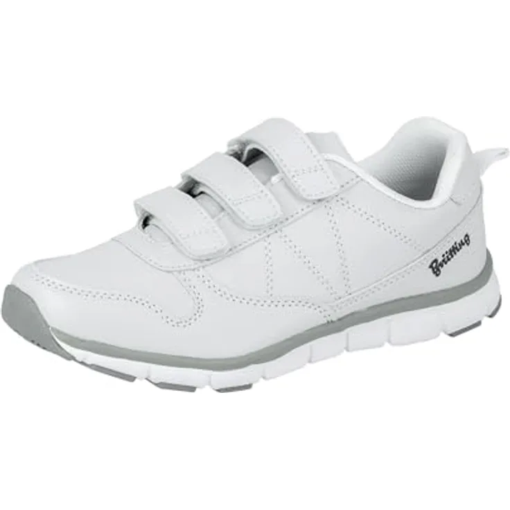 Brütting Herren Laufschuhe Sneakers, flach mit Klettverschluss, Größe 43, Weiß