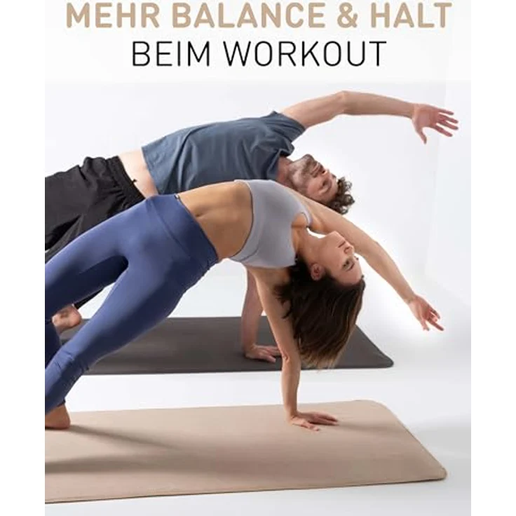 Fit-Flip Yoga Handtuch, rutschfest mit Noppen, schnelltrocknend aus Mikrofaser, hygienische Auflage für Yogamatte, 185 x 63 cm – Cream – Bild 5