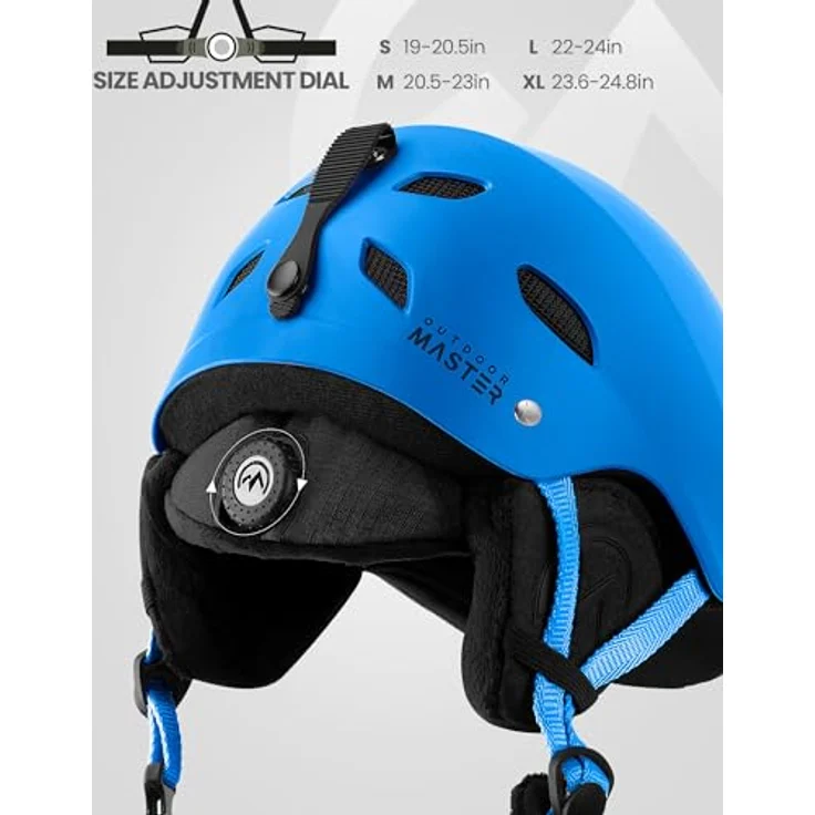 OutdoorMaster Kelvin Skihelm – Snowboardhelm mit ABS-Schale, EPS-Kern und 14 Belüftungsöffnungen, M, Blau – Bild 2