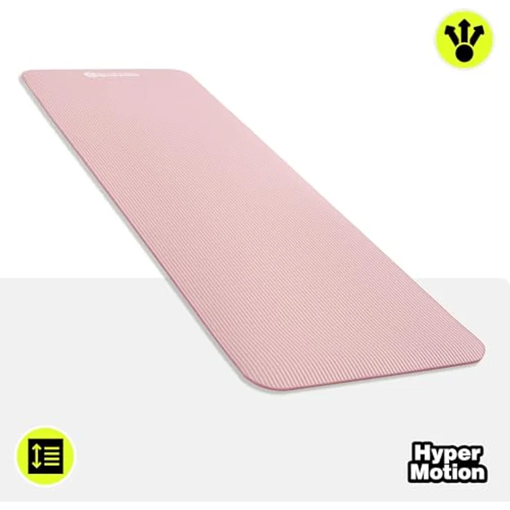 HyperMotion Yogamatte HYP55 YOGA MAT 0.8P, NBR-Schaum, 183x61 cm, 8 mm Komfortstärke, pink mit Tragegurt – Bild 2