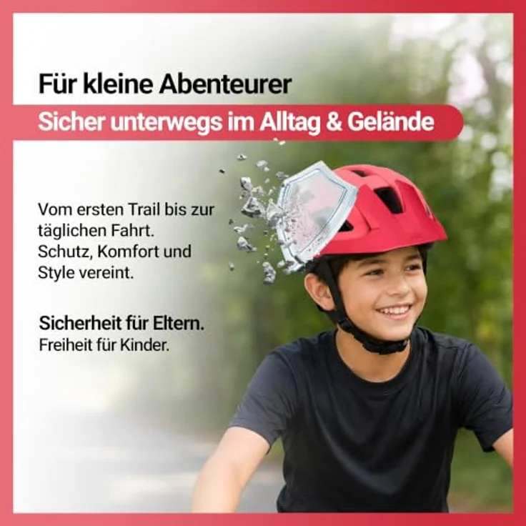 KED Embrace Jr Fahrradhelm – Jugendhelm mit integriertem Visier, Leichtbau und guter Ventilation, Farbe: Coral Matt, Größe: 52-56 (SM) – Bild 9