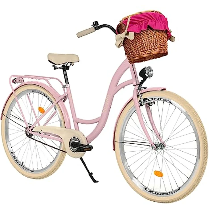 Milordbikes City-Fahrrad, Pink und Creme, 46 cm, Metallrahmen, leichtlaufende 700C Reifen, Freizeit- und Sportbike – Bild 1