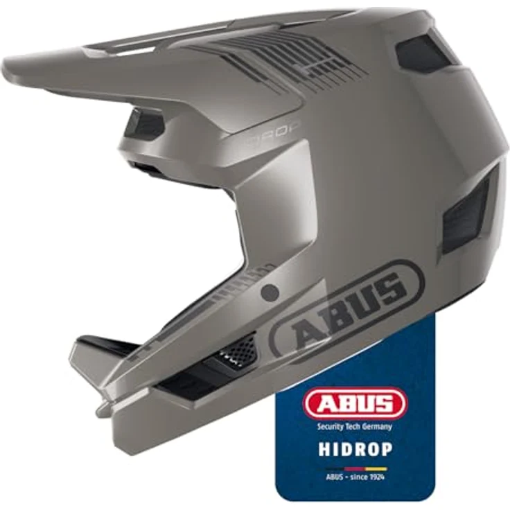 ABUS HiDrop Downhill Helm, ASTM-er Fullface Helm mit ABS-Außenschale für MTB, grau, Größe S, optimaler Schutz und innovative Belüftung – Bild 1