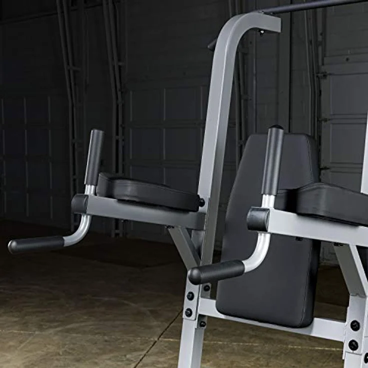 Body-Solid Klimmzug- und Dipstation, robuste Stahlkonstruktion, Farbe: weiß/ schwarz – Bild 8