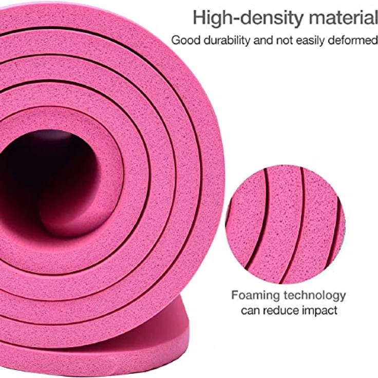 BnB Sports Premium NBR Sportmatte, rutschfeste Gymnastikmatte, Rosa Yogamatte Stretching Pilates, dicke Fitnessmatte, Workout Camping Outdoor & Abs Matte – Bild 5