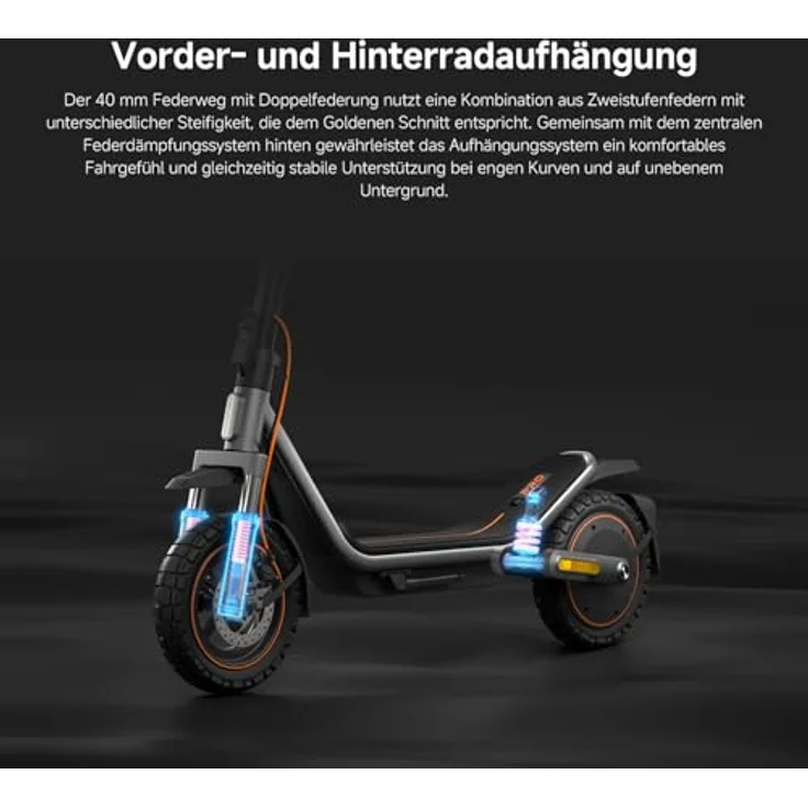 XIAOMI Electric Scooter 6 Pro E-Scooter, 12 Zoll Offroad-Reifen, 70 km Reichweite, 1000W, Vollfederung, App, Schwarz – Bild 4