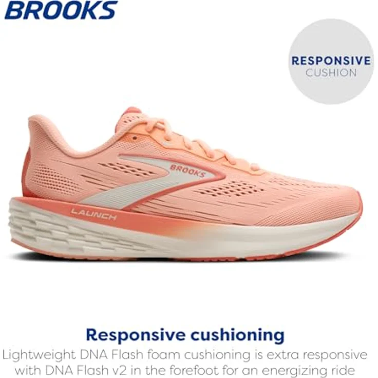 Brooks Launch 12, Damen Laufschuhe mit leichtem Mesh-Obermaterial, DNA FLASH-Dämpfung, neutraler Pronation, 8 mm Sprengung, recyclingfähig, normalweite – Bild 3