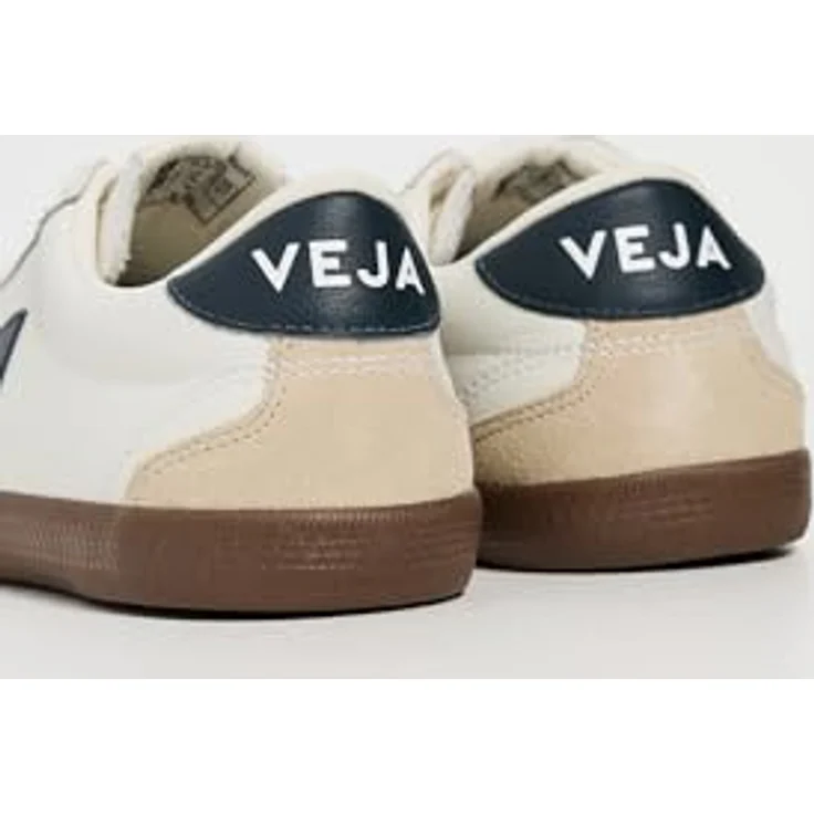 Veja Volley Sneaker Low Damen, Laufschuh aus organischem Leder und Wildleder, weiß, Größe 41 EU – Bild 3