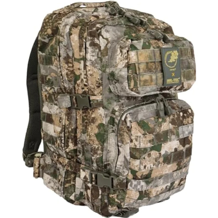 Mil-Tec US Assault Pack Tagesrucksack (36L) • Taktischer Militär Rucksack mit MOLLE-System, gepolsterten Schultergurten und robustem Material, Schwarz – Bild 1