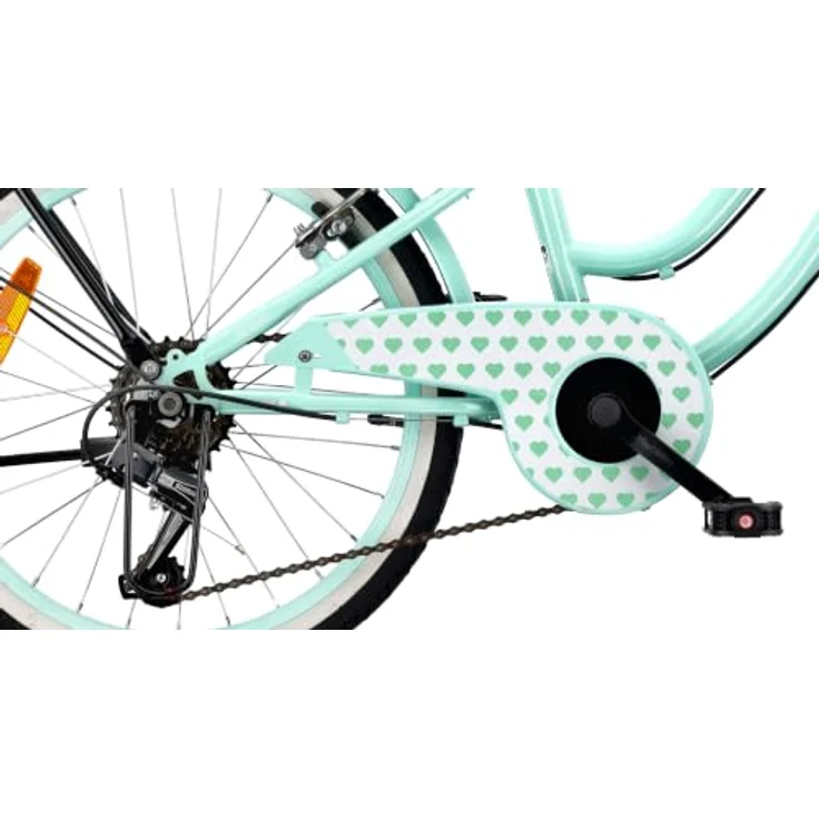 Sun Baby Heart Bike 20 Zoll Mädchenfahrrad, 6-Gang Shimano, Minze – Bild 5