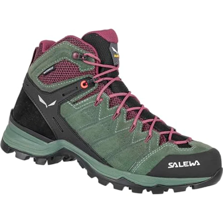 Salewa WS Alp Mate Mid WP, wasserdichte Wanderschuhe aus Veloursleder mit atmungsaktiver Membran, schwarz – Bild 1