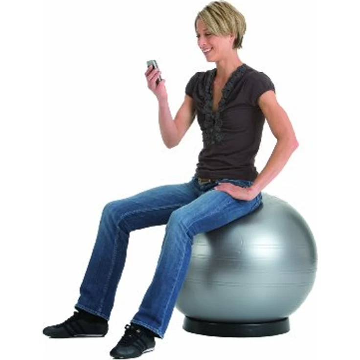 TOGU Gymnastikball Sitzball ABS (Berstsicher), 75 cm, silber, aktiv & rückenfreundlich für den Arbeitsplatz – Bild 2
