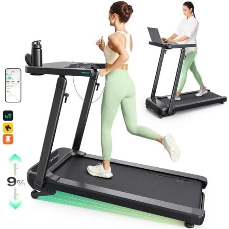 UREVO Foldi 3S, Laufband mit 2-in-1 Funktionalität, verstellbarem Tempo und Neigungsoptionen, kompakt und faltbar – Bild 2