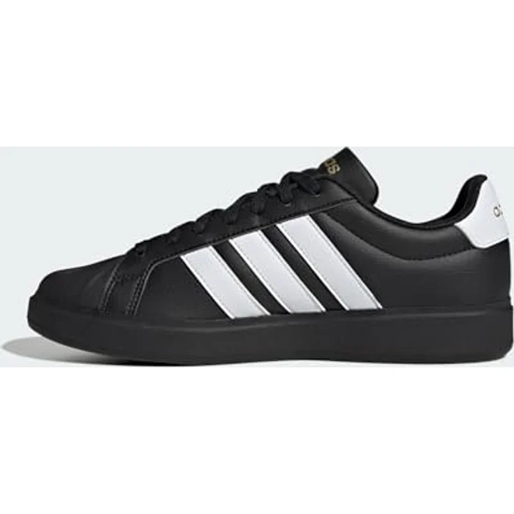 adidas Herren Streettalk Shoes, Synthetik-Obermaterial, regulär geschnitten, Core Black/FTWR White/Matte Gold, 38 2/3 EU – Bild 2