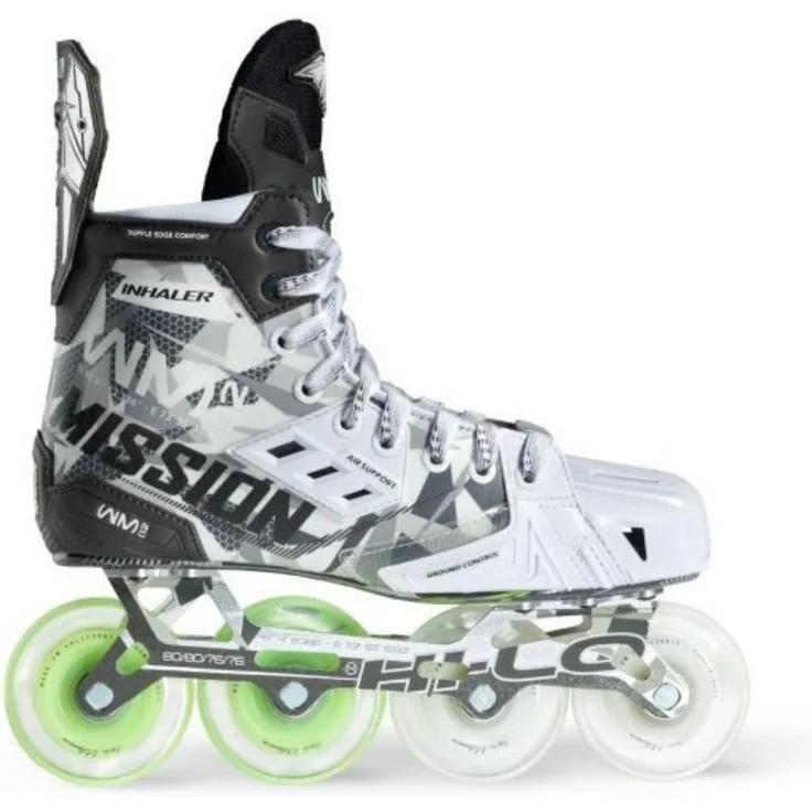 Mission Inhaler WM02 SR, Inline Skates für Rollhockeyspieler, 44.5, mit Tech Mesh-Material, belüfteter Zehenkappe und Memory-Schaum Polstern