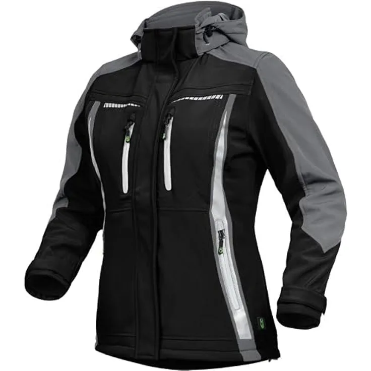 LEIBWÄCHTER Winter-Softshelljacke Flex-Line FLXDI25, atmungsaktiv, wind- und wasserabweisend, Gr. 38, schwarz/grau