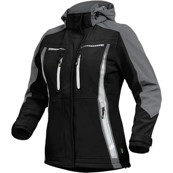 LEIBWÄCHTER Winter-Softshelljacke Flex-Line FLXDI25, atmungsaktiv, wind- und wasserabweisend, Gr. 38, schwarz/grau – Bild 1