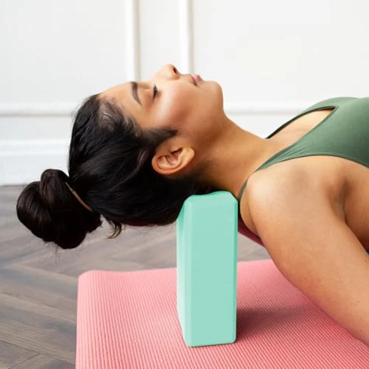 Lixiluxia Yoga Block 2er Set, Rutschfeste EVA Schaumstoff Yogablöcke, 23 cm, Blau für Yoga, Pilates und Meditation – Bild 5