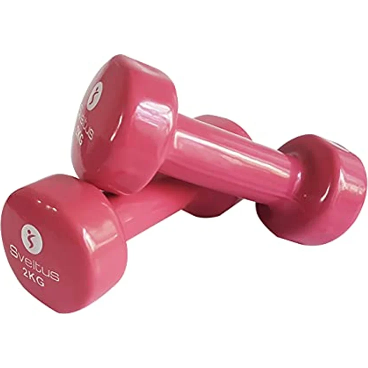 Sveltus Hanteln, Epoxidharz, 2 kg, 1 Paar, glänzende Oberfläche, verfügbar in Blau oder Rosa – Bild 1