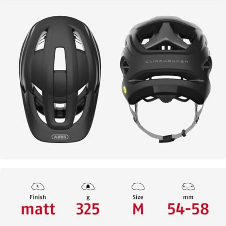 ABUS MTB-Helm Cliffhanger MIPS, Fahrradhelm mit Multi-directional Impact Protection und großen Lüftungsöffnungen, Schwarz, Größe M – Bild 3