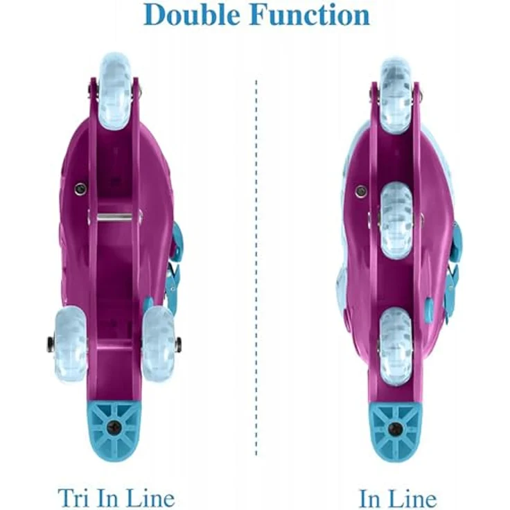 Mondo Disney Frozen Tri Inline Skates, Mädchen Rollschuhe, Blau und Violett, Größen 29-32, für Sicherheit und sanftes Gleiten – Bild 2