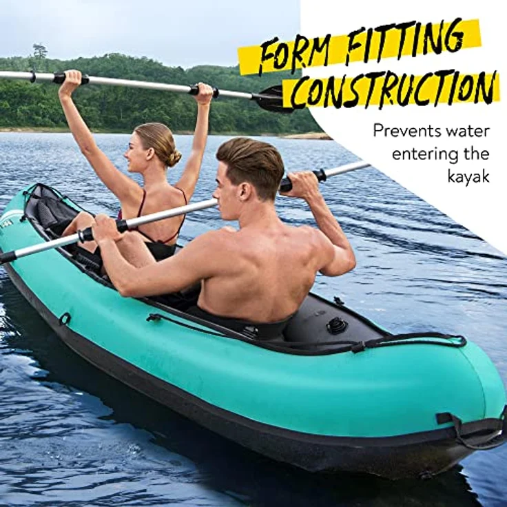Bestway Hydro-Force Kajak-Set Ventura Elite X2, aufblasbar, für 2 Personen, 330 x 86 cm, max. Belastbarkeit 200 kg, inklusive 2 Paddel und Handpumpe – Bild 2