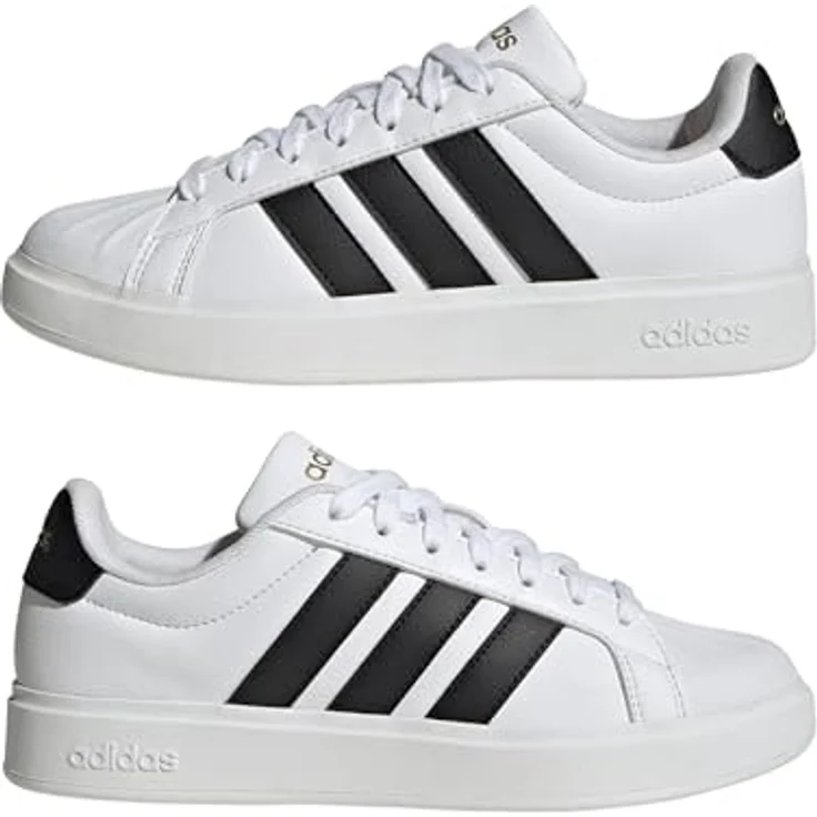 adidas Damen Streettalk Shoes, Synthetik-Obermaterial, Gummiaußensohle, FTWR White/Core Black/Gold met., 42 EU – Bild 7