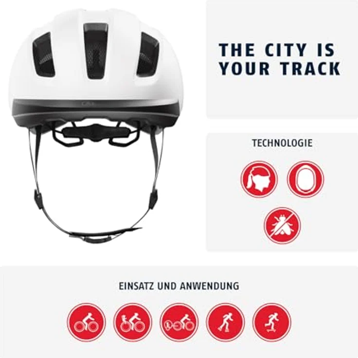 ABUS PURL-Y ACE Fahrradhelm, NTA-Schutzhelm mit LED-Licht für E-Bike und S-Pedelec, Weiß, Größe L – Bild 2