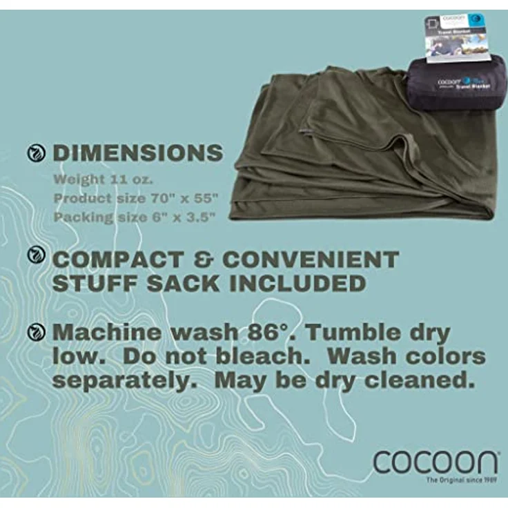 COCOON Reisedecke Travel Blanket - Coolmax Microfaser, ultraleicht und atmungsaktiv, inklusive Packsack – Bild 5