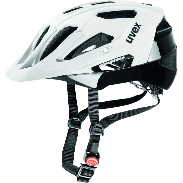 Uvex quatro white mat black Fahrradhelm mit Crossblende, 17 Belüftungsöffnungen und anatomic IAS Grössenverstellsystem