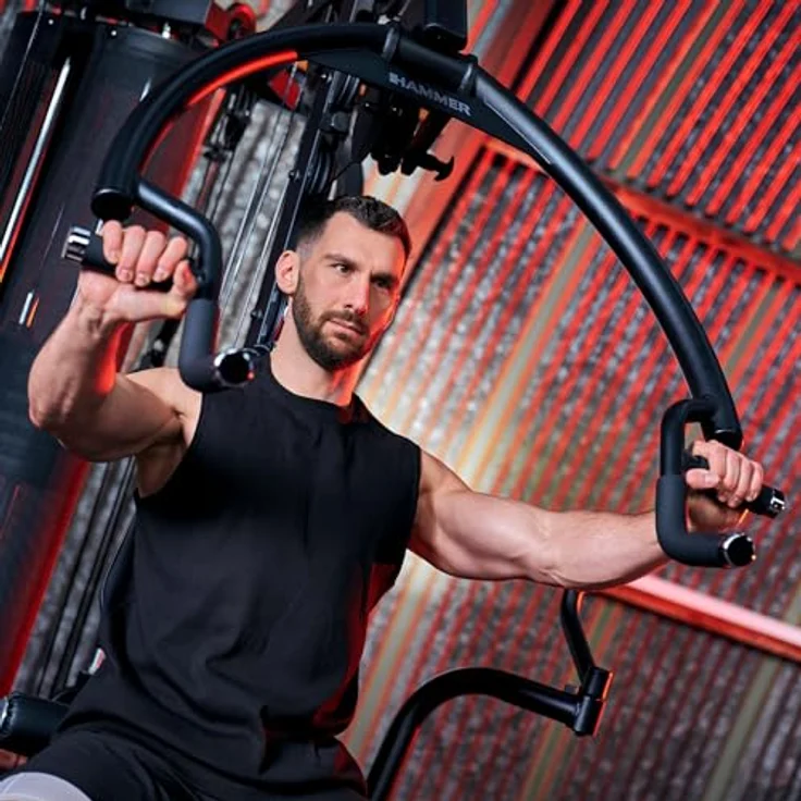 HAMMER Kraftstation Autark 6000 ´26, Studio-Trainingsturm mit 100 kg Gewichteblock, höhenverstellbarem Kabelzug und flexiblen Push & Pull-Modul – Bild 4