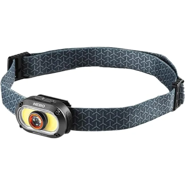 NEBO MYCRO 500+, wiederaufladbare Kopflampe mit 500 Lumen, wasserfest, Aluminium-Design, Spot- und Flutlichtmodi, verstellbares Kopfband