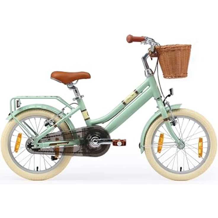 BIKESTAR Alu Kinderfahrrad 16 Zoll, City Retro Bike für Kinder ab 4 Jahren mit Korb und V-Bremse, Mint, leicht und stabil – Bild 2