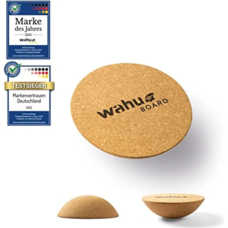 WAHU Board - Korkhalbkugel (Anfänger - für perfekte Balance) Rollt auf nahezu jeder Oberfläche - 100% natürlich - jetzt Boardspaß erleben