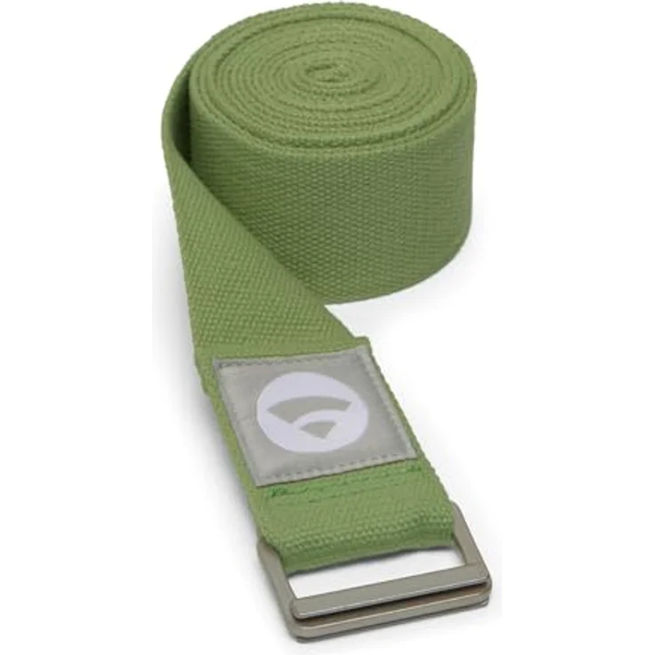 Bodhi Padma Yogagurt, Yoga Belt aus 100% Baumwolle, extra breites Yogaband mit waschbarem Yoga Strap und Schiebeschnalle aus Metall, für Dehnung und Fitness, tarragon green – Bild 1