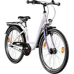 ZÜNDAPP C400 Mädchenfahrrad 24 Zoll 3 Gänge Jugendfahrrad (weiß/lila, 35 cm)
