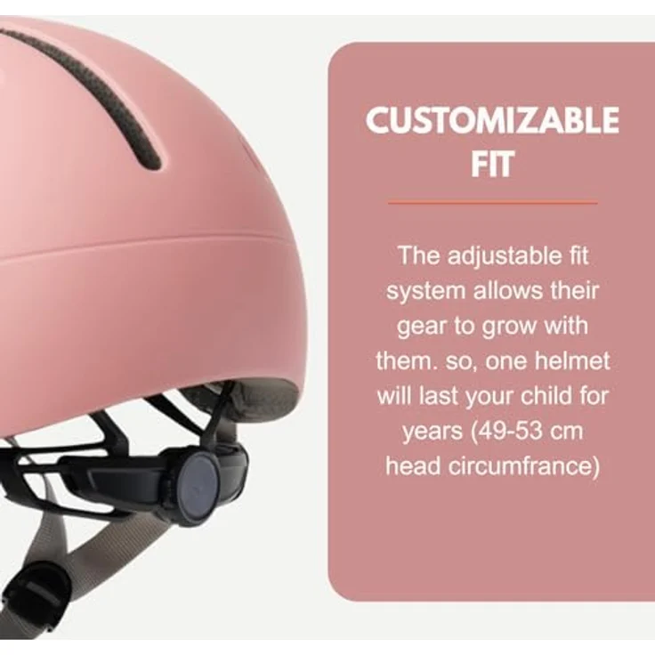 Thousand Junior Fahrradhelm JR Power Pink, Unisize, anpassbares Dial-Fit-System, reflektierende Sticker, veganledernes Kinnband, einhändiger Magnetverschluss – Bild 3