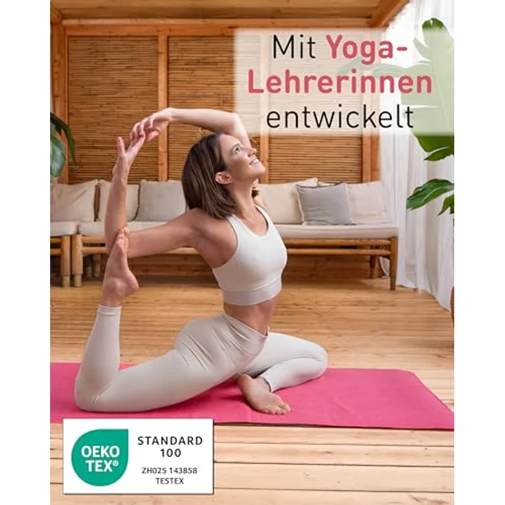 Fit-Flip Yoga Handtuch, rutschfest mit Noppen, schnelltrocknend aus Mikrofaser, hygienische Auflage für Yogamatte, 185 x 63 cm – Raspberry – Bild 2