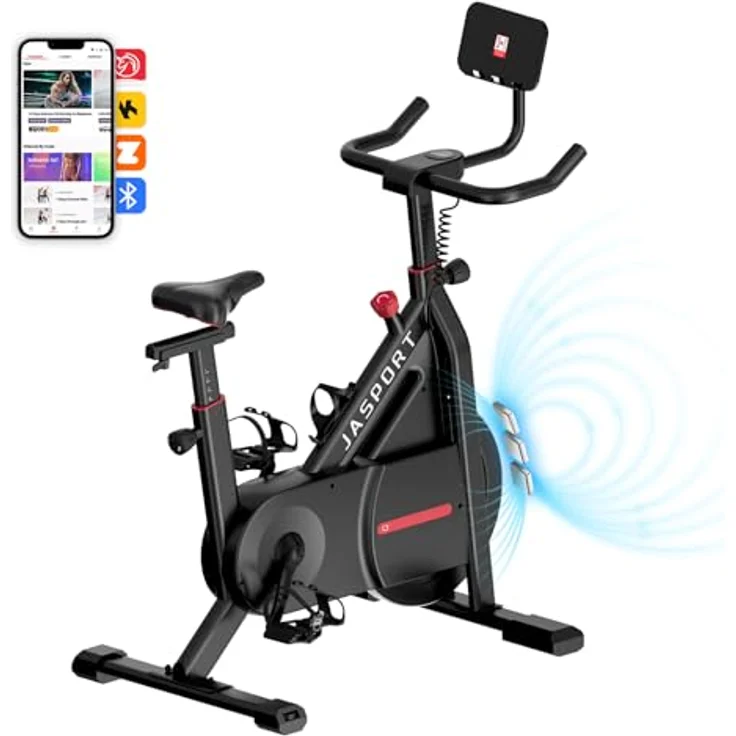 JASPORT C3 Ergometer Heimtrainer Fahrrad, Leises Indoor Fitnessbike mit Magnetischem Widerstand, LCD Display, Kardio Training, Belastbar bis 120 kg, App mit Video-on-Demand-Trainingskursen – Bild 1